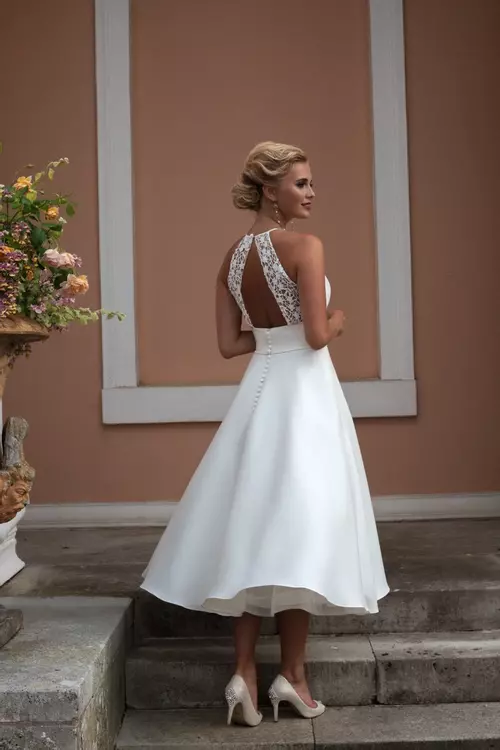 Marie High Neck Bridal Gown with Open Lace Back Brighton Belle